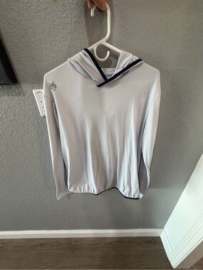 Greyson white Hooded Windbreaker with Black Trim